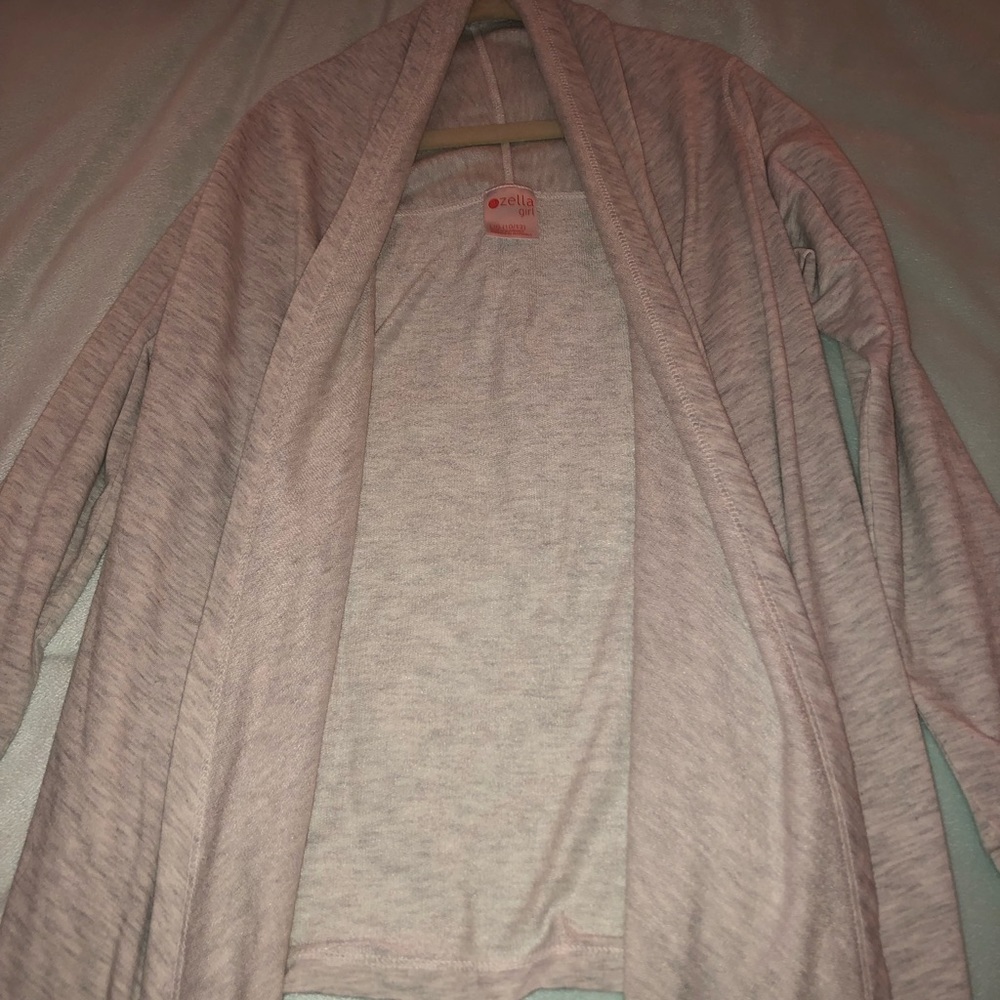 Zella Girl heather grey open sweater